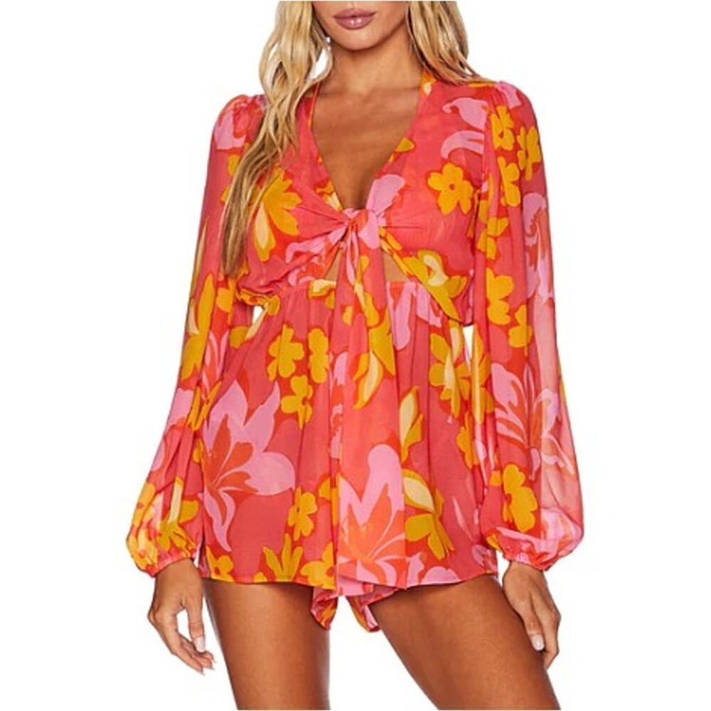 Beach Riot Women's Hula Hibiscus Lori Romper Size L